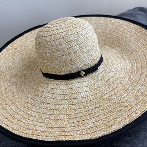 Kate Spade Wide Brin Straw and Black Sun Hat